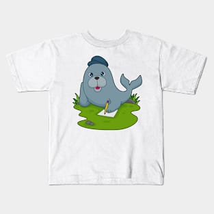 Seal Pencil Paper Kids T-Shirt